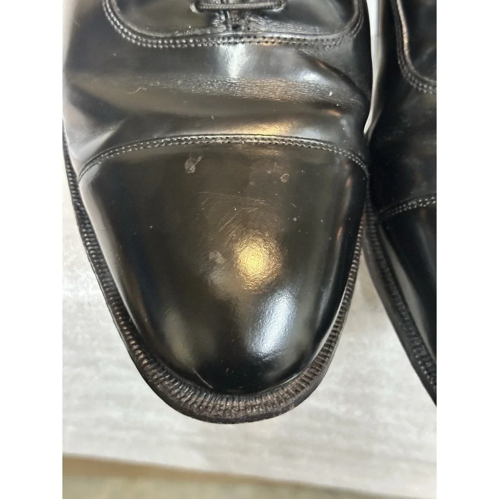 Johnson & Murphy Mens Melton Leather Dress Shoes Size 10 .5 D Made India Lace Up